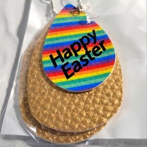 🌸Handmade Faux Leather Earrings